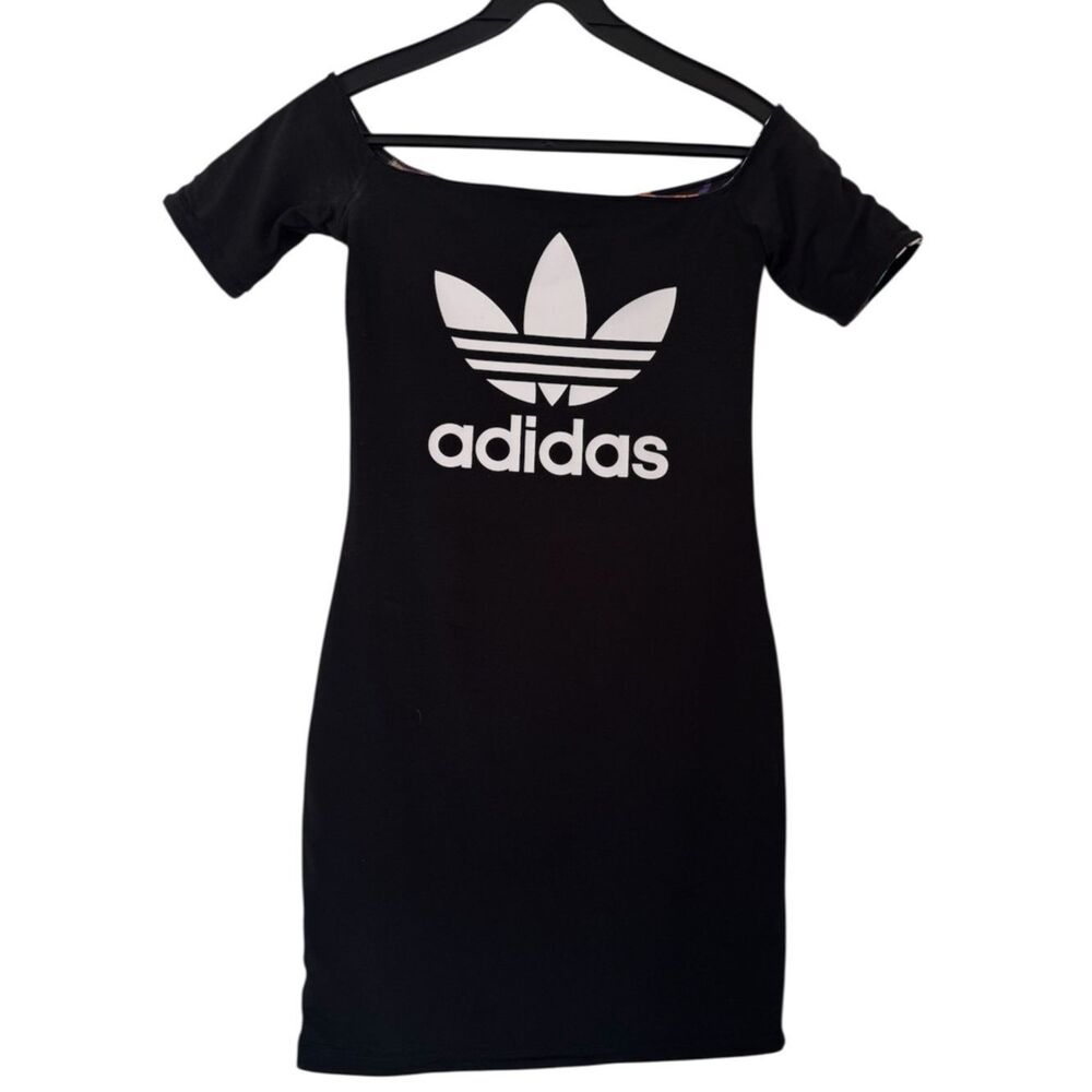Adidas Originals The Poisonous Garden Reversible Off-the-Shoulder Dress XS - Picture 4 of 8